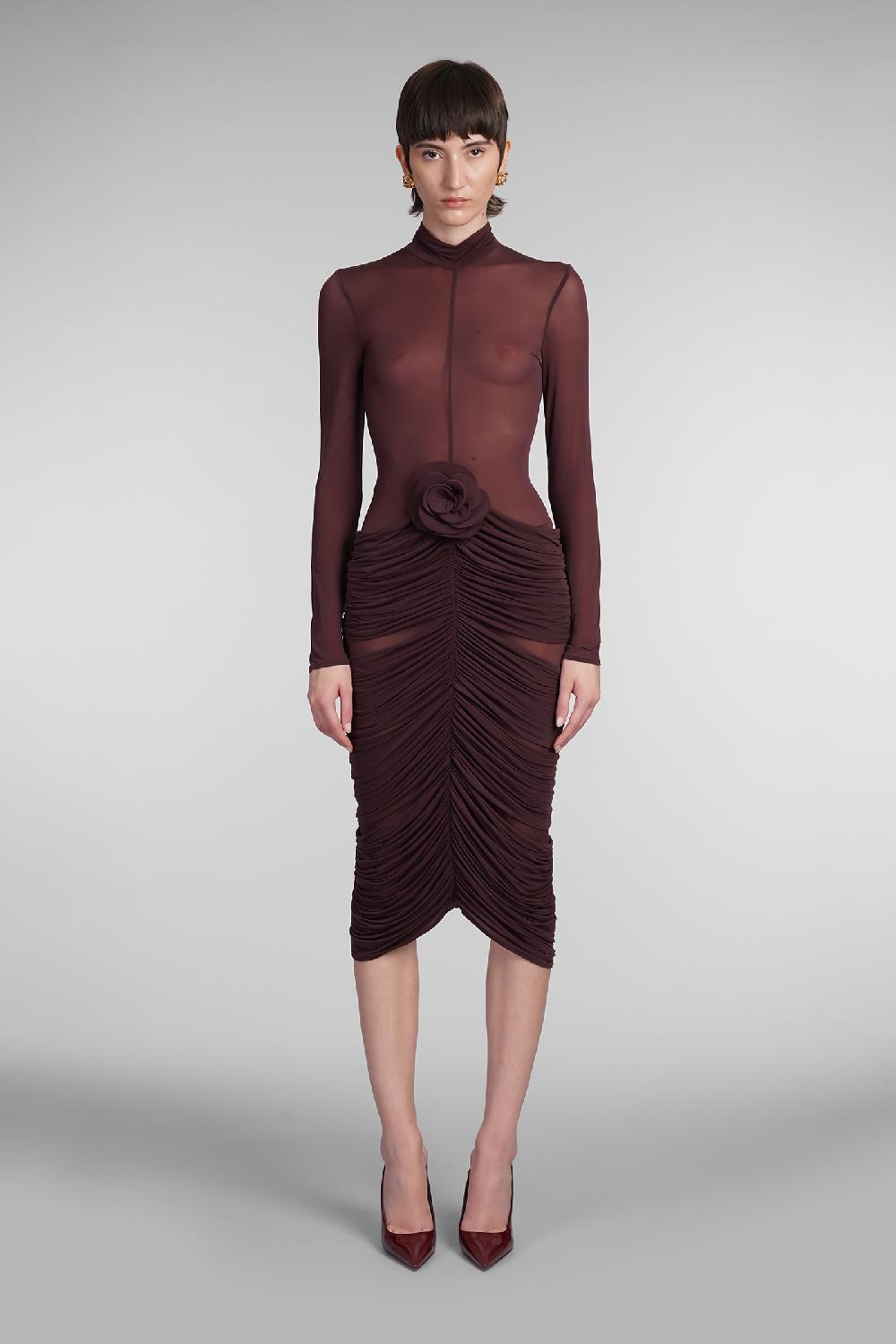 Deliberti Magda Butrym Abito in cupro bordeaux cod. 403008 - Deliberti The Luxury Shopping