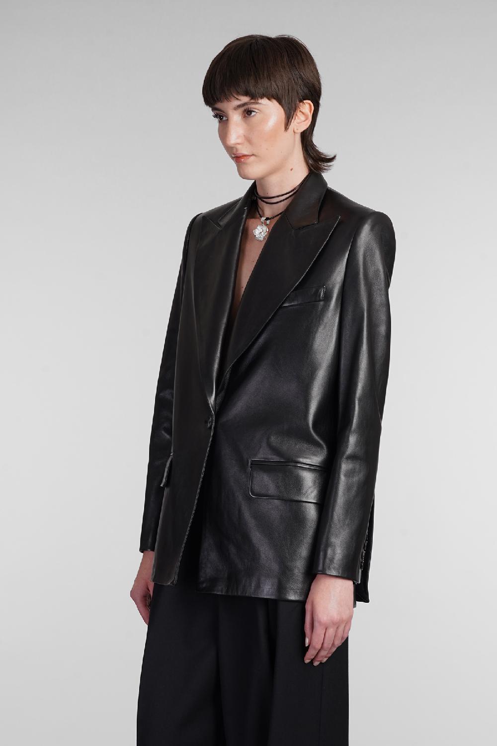 Deliberti Magda Butrym Blazer In Pelle Nera Cod. 402675 - Deliberti The Luxury Shopping