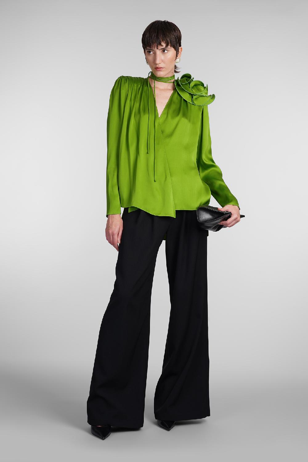 Deliberti Magda Butrym Blusa In Seta Verde Cod. 408064 - Deliberti The Luxury Shopping