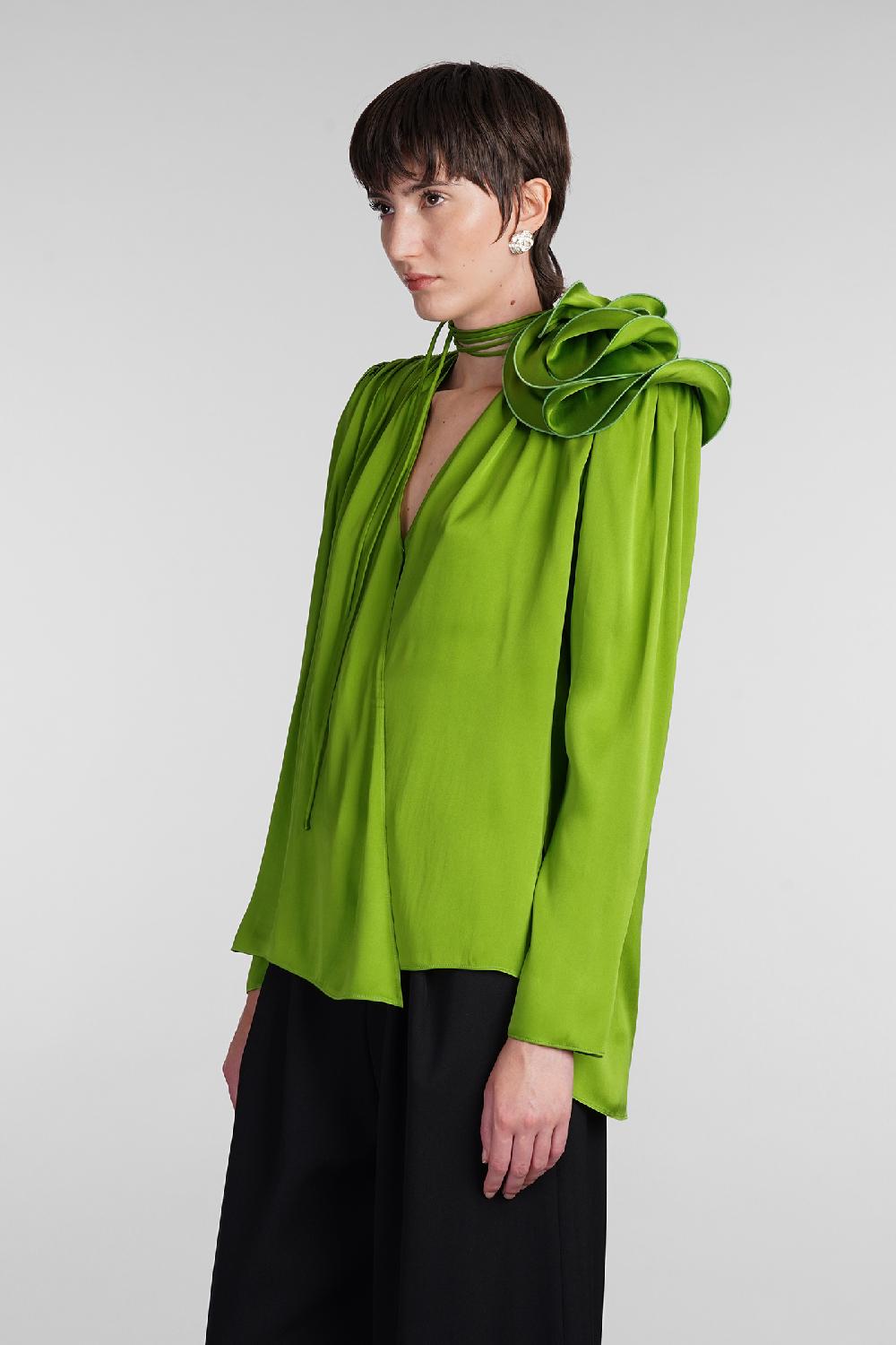Deliberti Magda Butrym Blusa In Seta Verde Cod. 408064 - Deliberti The Luxury Shopping