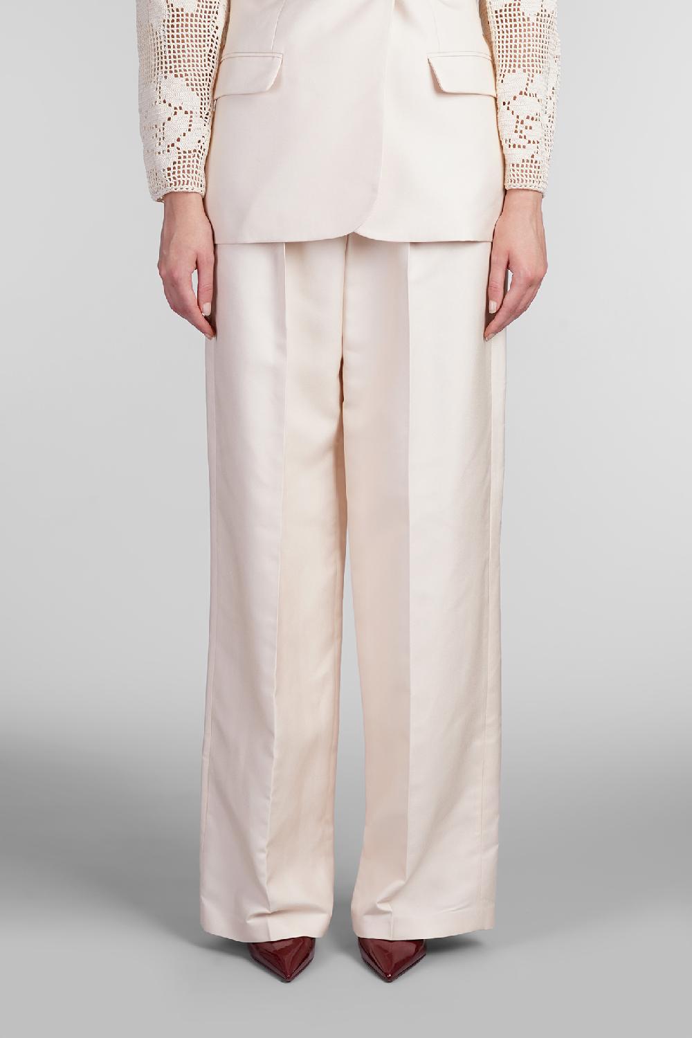 Deliberti Magda Butrym Pantalone in seta beige cod. 404341 - Deliberti The Luxury Shopping