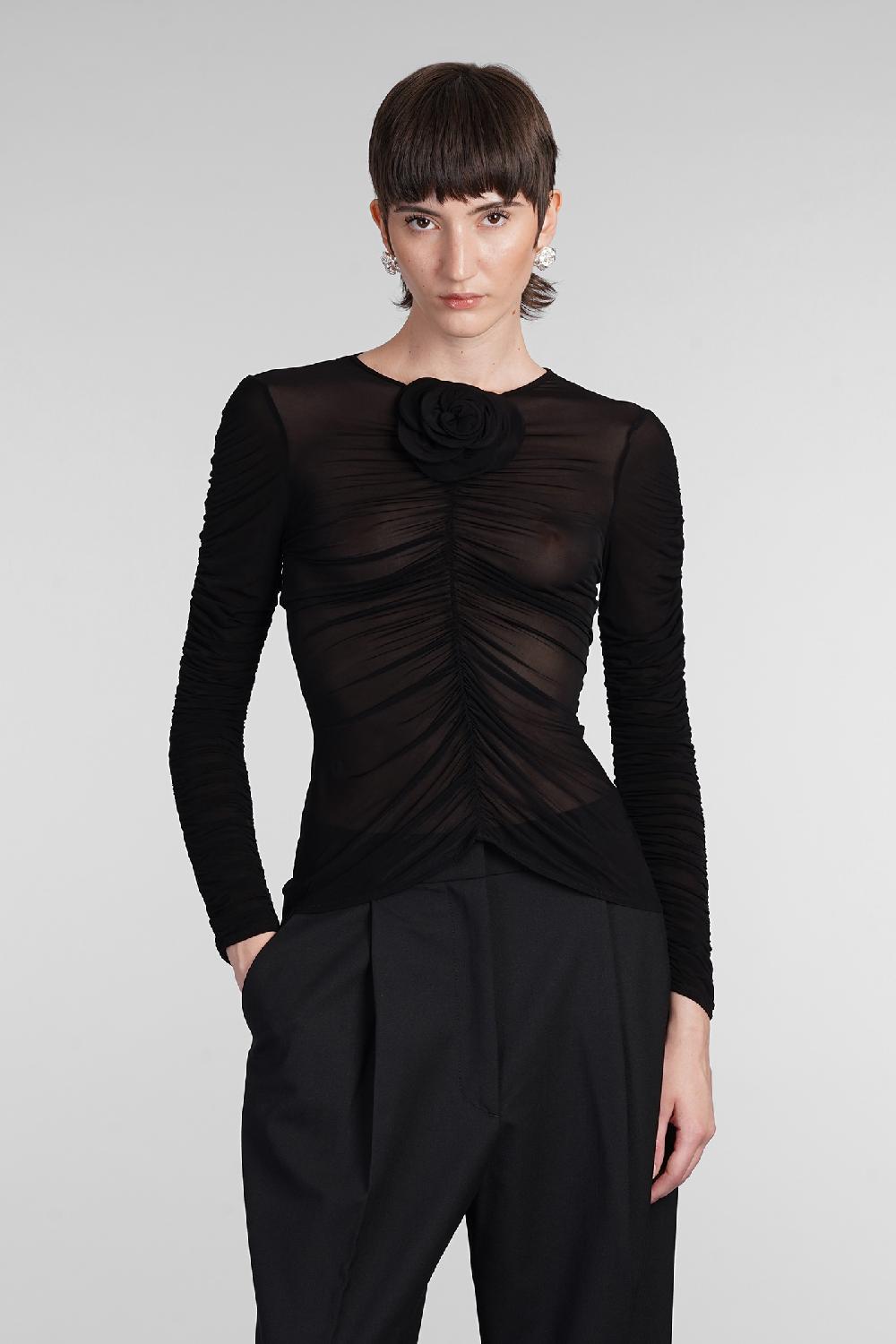 Deliberti Magda Butrym Topwear in cupro nero cod. 402674 - Deliberti The Luxury Shopping