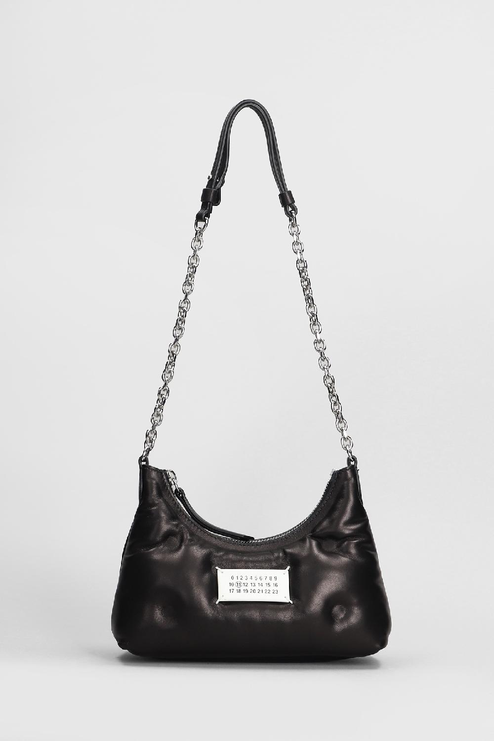 Deliberti Maison Margiela Borsa a spalla glam slam in pelle nera cod. 406335 - Deliberti The Luxury Shopping