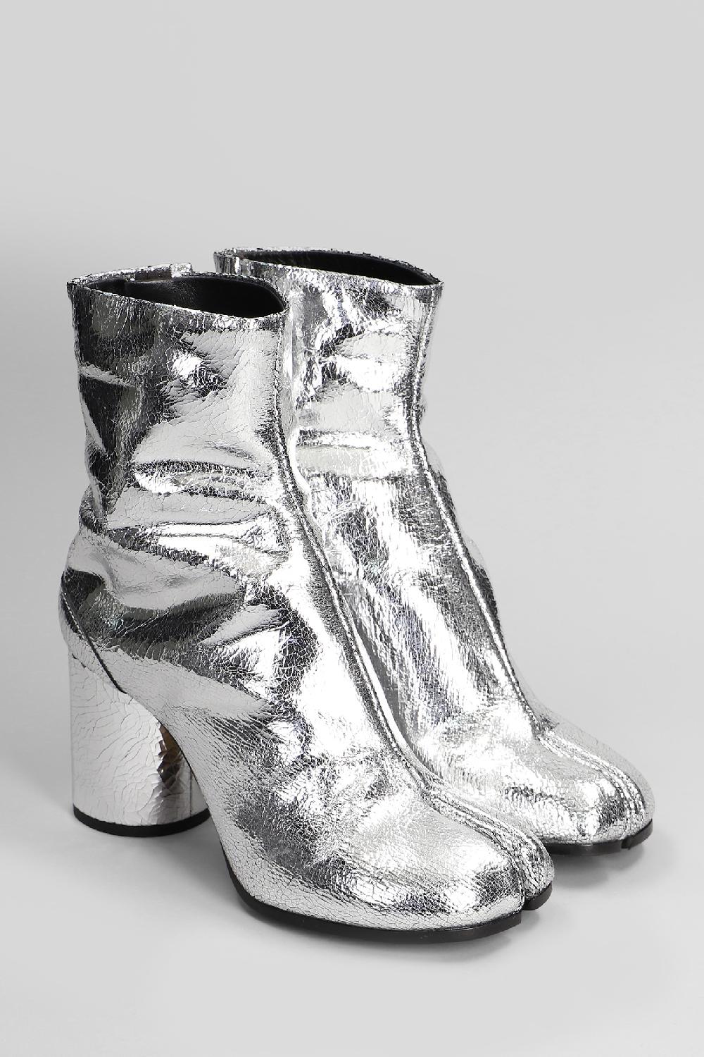 Deliberti Maison Margiela Tronchetti Tacco Alto Tabi In Pelle Argento Cod. 409258 - Deliberti The Luxury Shopping