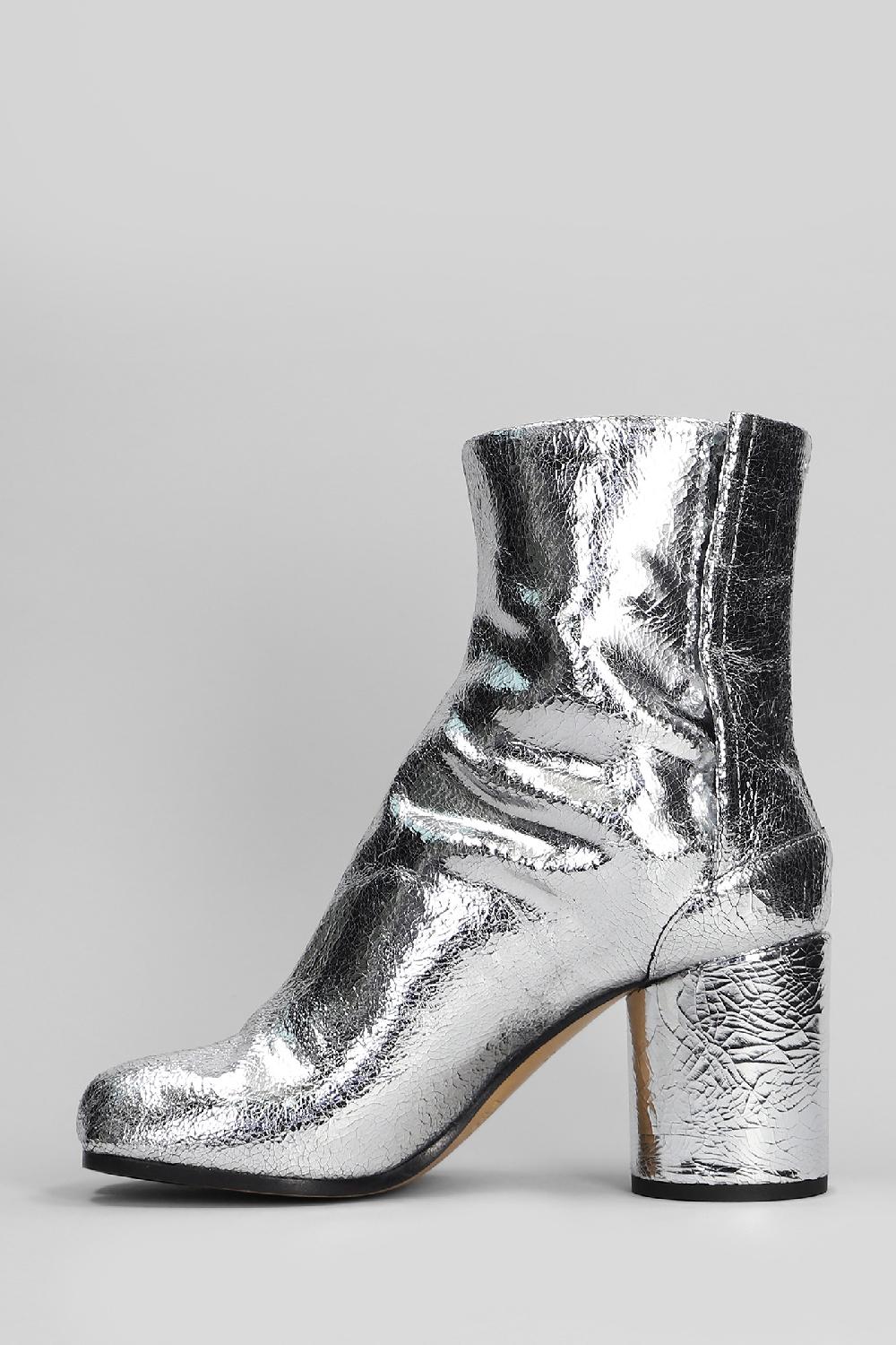 Deliberti Maison Margiela Tronchetti Tacco Alto Tabi In Pelle Argento Cod. 409258 - Deliberti The Luxury Shopping