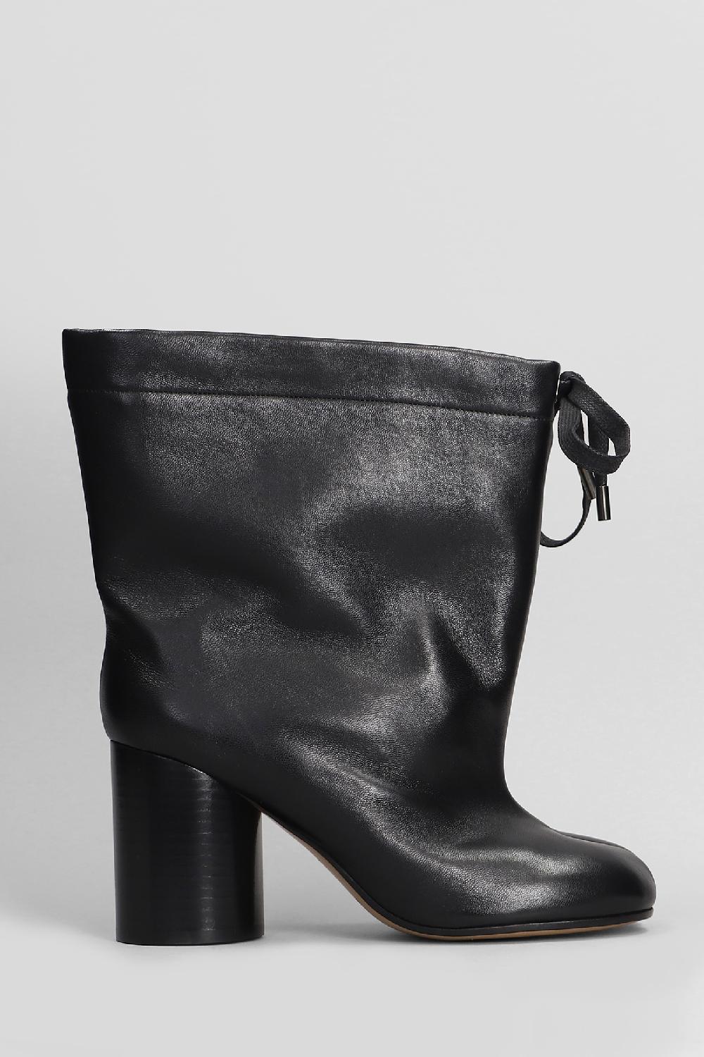 Deliberti Maison Margiela Tronchetti tacco alto tabi in pelle nera cod. 406299 - Deliberti The Luxury Shopping
