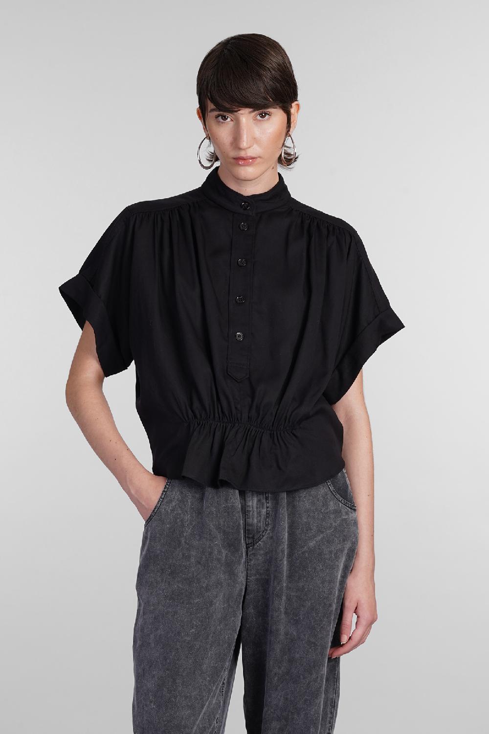 Deliberti Marant Etoile Blusa viviana in lyocell nero cod. 402721 - Deliberti The Luxury Shopping