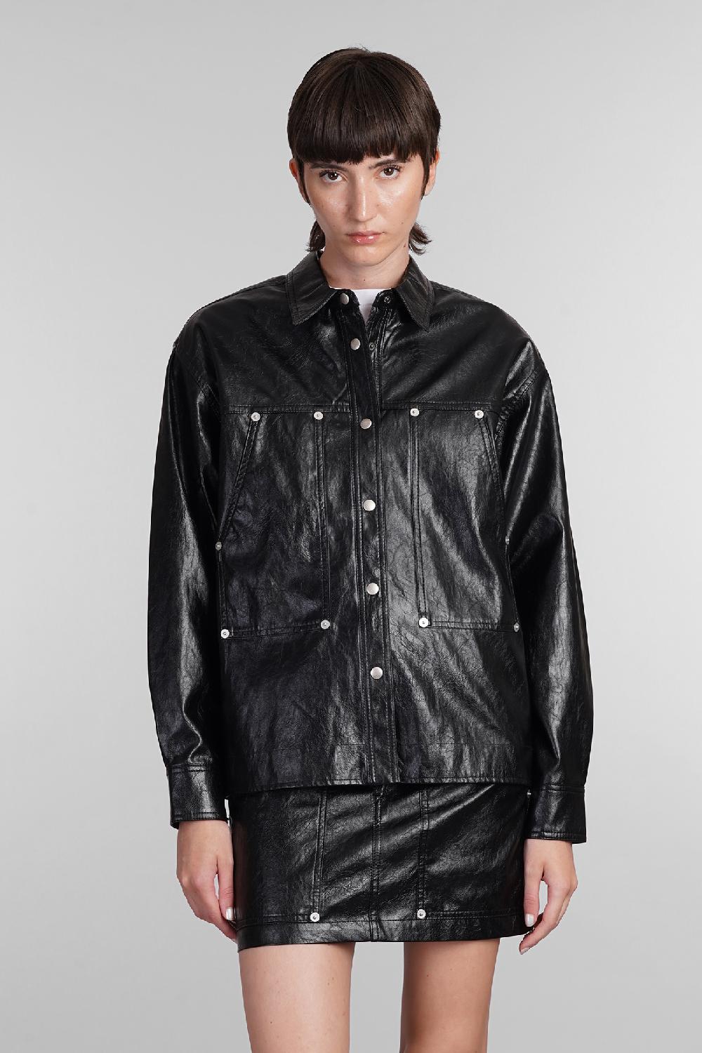 Deliberti Marant Etoile Camicia abelia in poliuretano nero cod. 405209 - Deliberti The Luxury Shopping