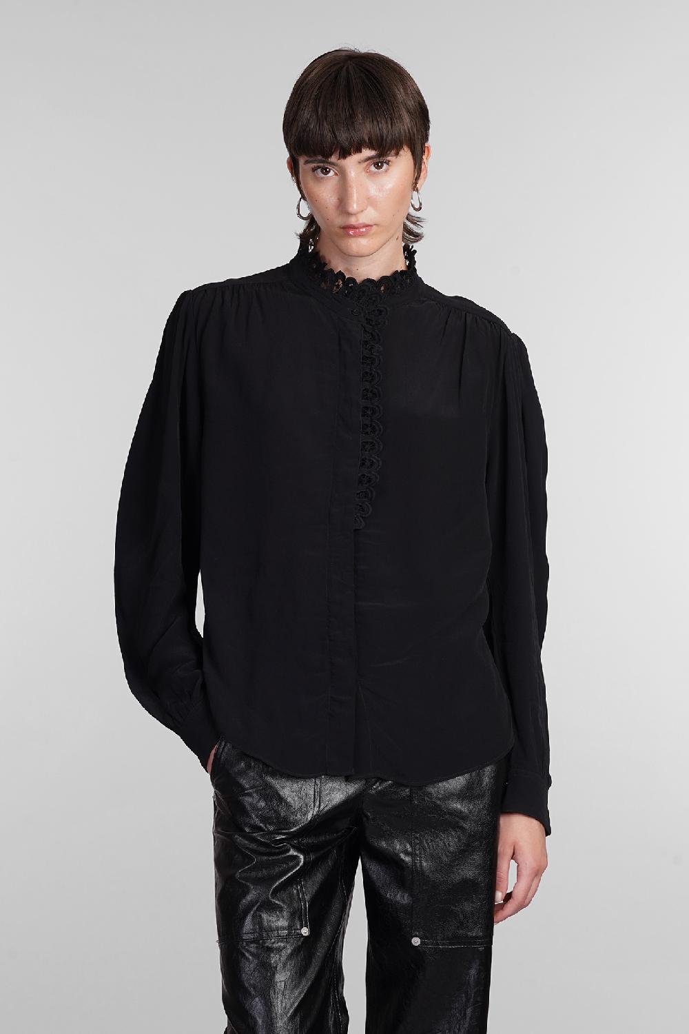 Deliberti Marant Etoile Camicia estela in viscosa nera cod. 405186 - Deliberti The Luxury Shopping