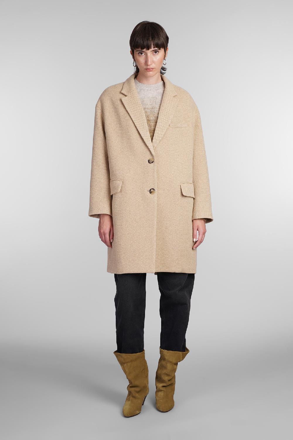 Deliberti Marant Etoile Cappotto limiza in lana beige cod. 405181 - Deliberti The Luxury Shopping