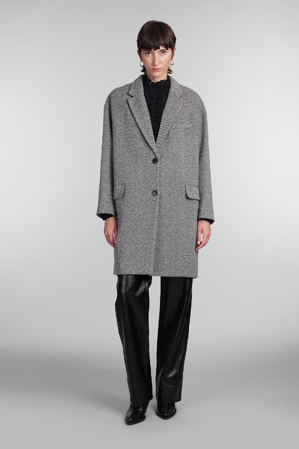 Deliberti Marant Etoile Cappotto limiza in lana grigia cod. 405182 - Deliberti The Luxury Shopping