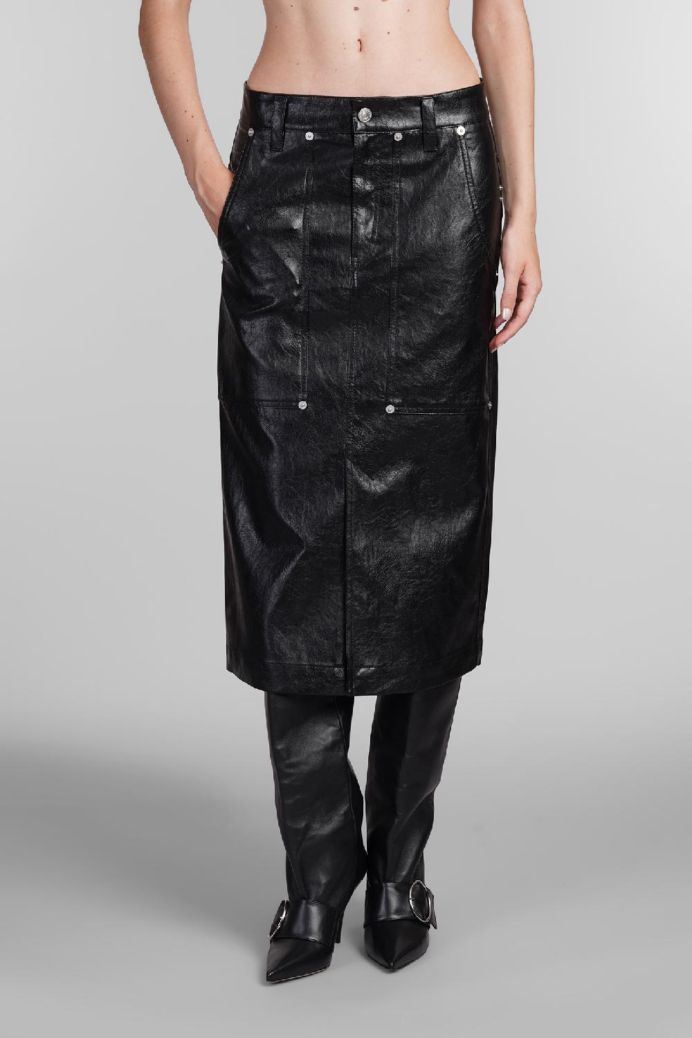 Deliberti Marant Etoile Gonna angele in poliuretano nero cod. 405176 - Deliberti The Luxury Shopping