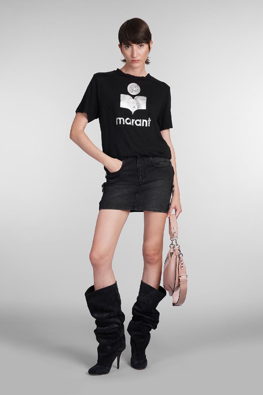 Deliberti Marant Etoile T-shirt Zewel In Lino Nero Cod. 402751 - Deliberti The Luxury Shopping