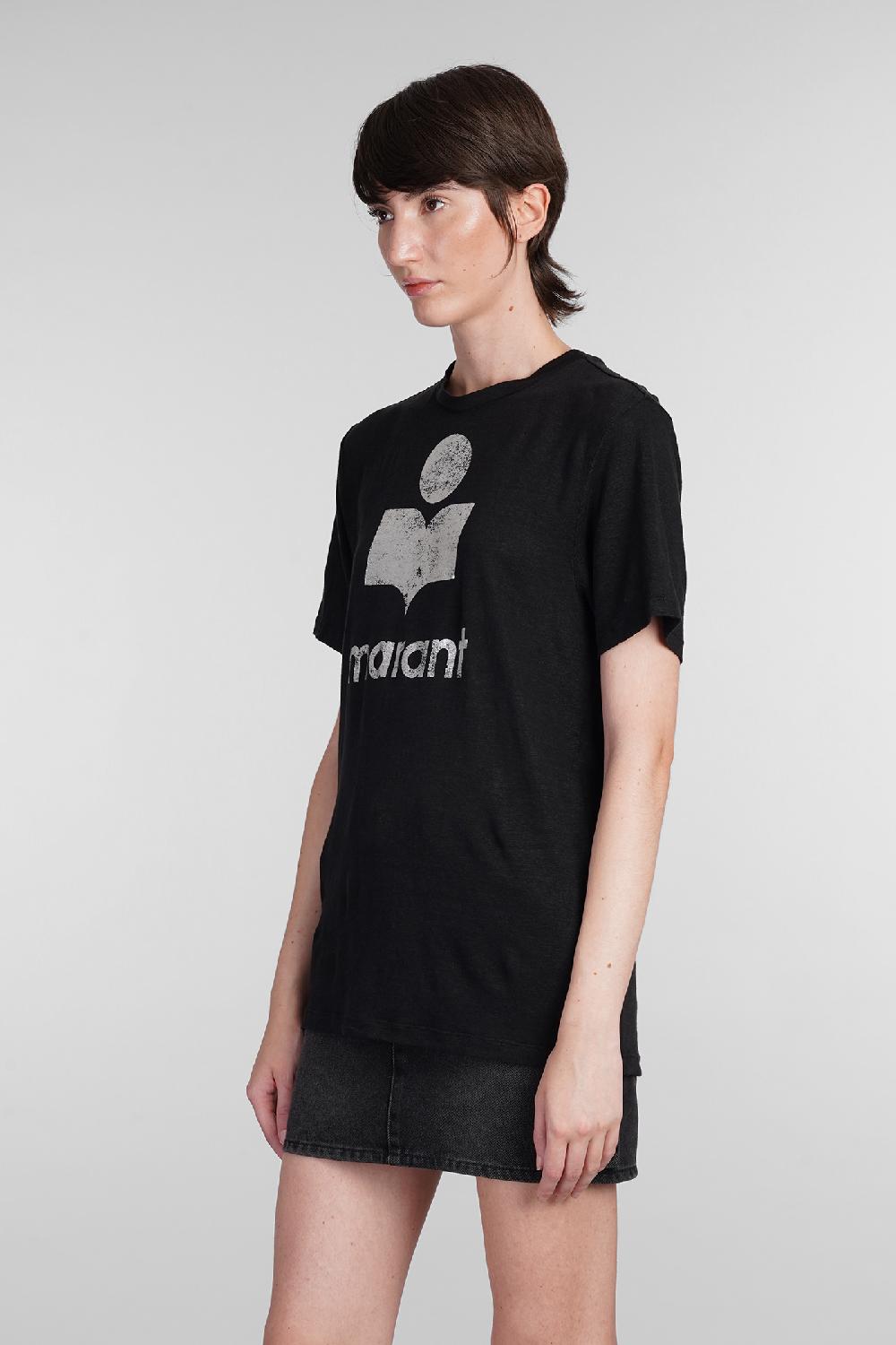 Deliberti Marant Etoile T-shirt Zewel In Lino Nero Cod. 402751 - Deliberti The Luxury Shopping