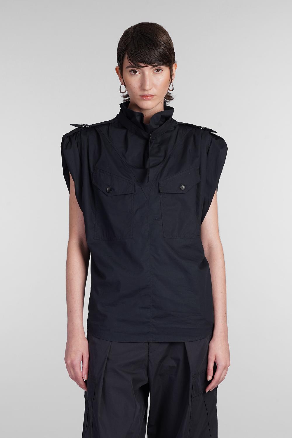 Deliberti Marant Etoile Topwear remea in cotone nero cod. 402752 - Deliberti The Luxury Shopping