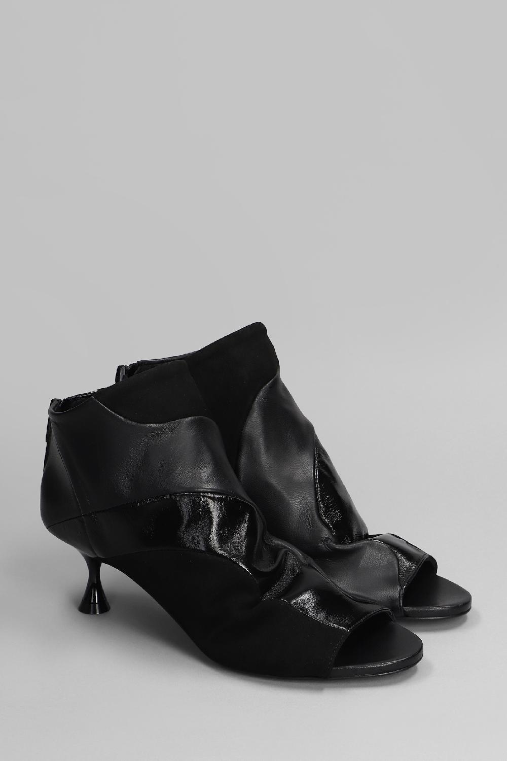 Deliberti Marc Ellis Tronchetti Tacco Alto Vortex In Pelle E Camoscio Nero Cod. 402114 - Deliberti The Luxury Shopping