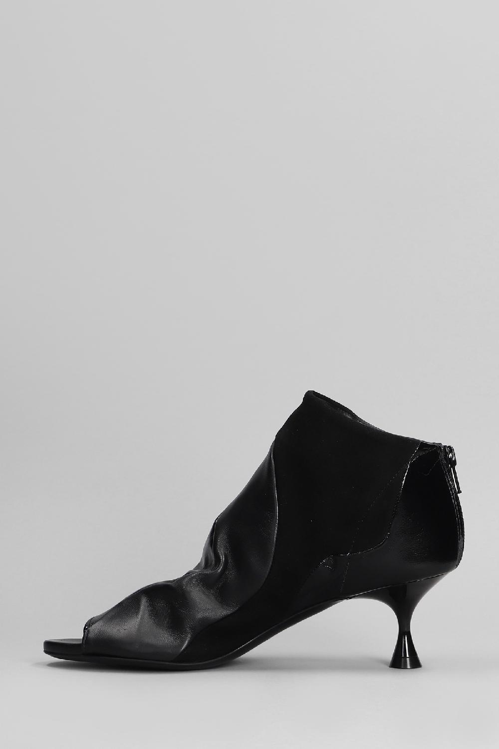 Deliberti Marc Ellis Tronchetti Tacco Alto Vortex In Pelle E Camoscio Nero Cod. 402114 - Deliberti The Luxury Shopping