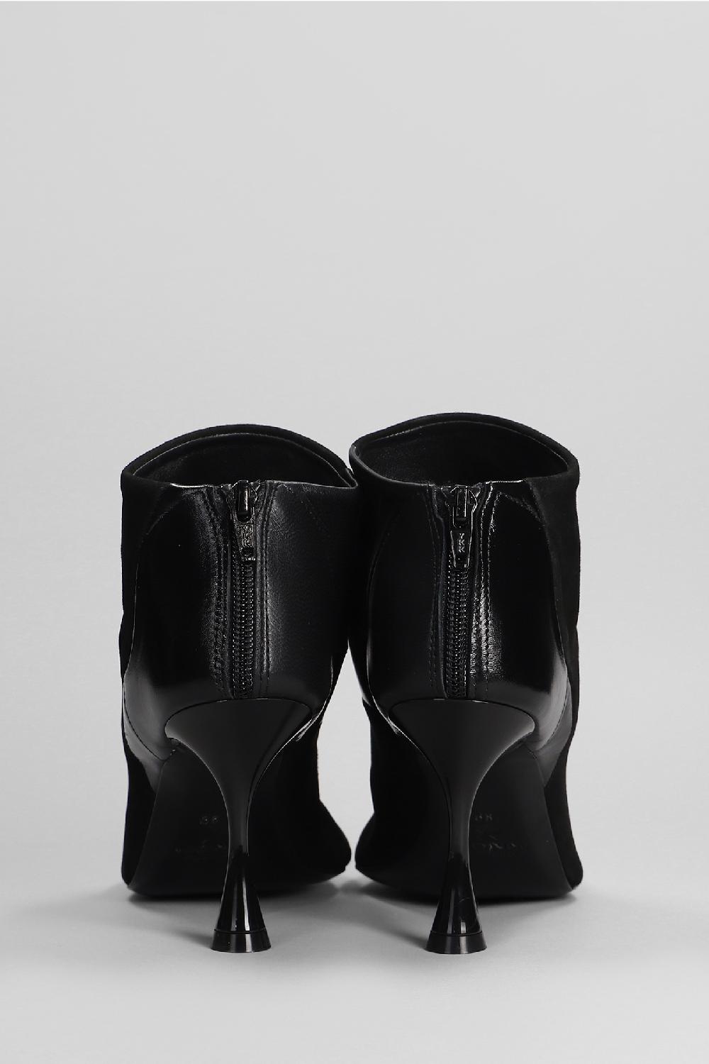 Deliberti Marc Ellis Tronchetti Tacco Alto Vortex In Pelle E Camoscio Nero Cod. 402065 - Deliberti The Luxury Shopping