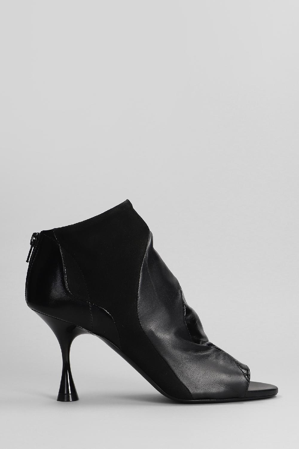 Deliberti Marc Ellis Tronchetti tacco alto vortex in pelle e camoscio nero cod. 402065 - Deliberti The Luxury Shopping