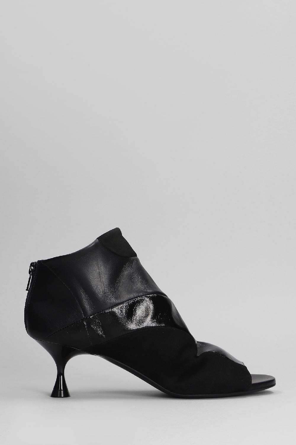 Deliberti Marc Ellis Tronchetti tacco alto vortex in pelle e camoscio nero cod. 402114 - Deliberti The Luxury Shopping