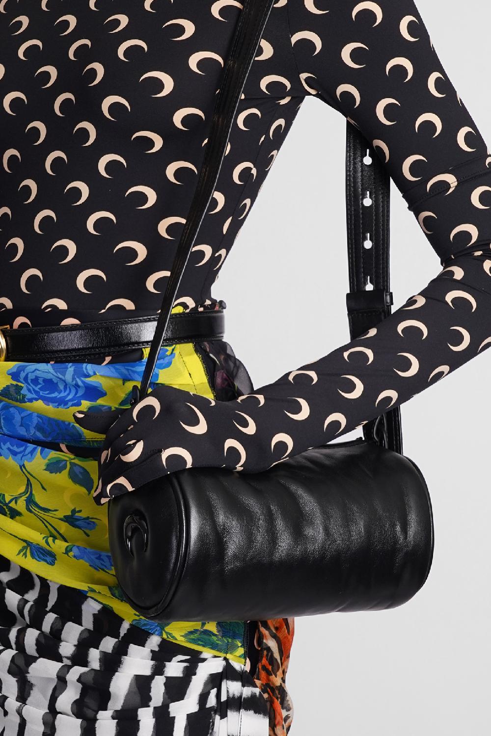 Deliberti Marine Serre Borsa A Spalla In Pelle Nera Cod. 398745 - Deliberti The Luxury Shopping