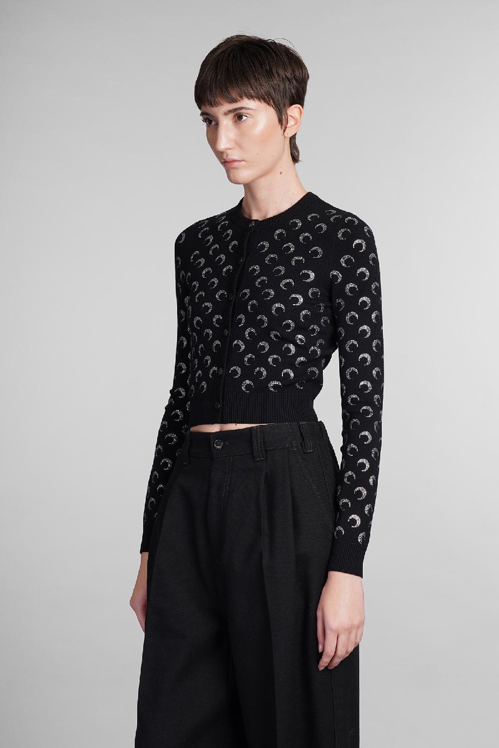 Deliberti Marine Serre Cardigan In Viscosa Nera Cod. 410090 - Deliberti The Luxury Shopping