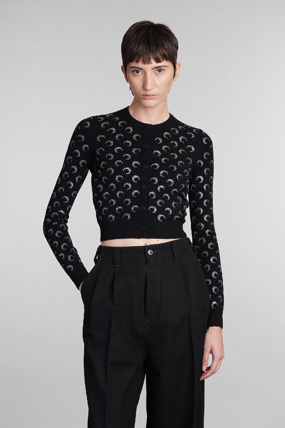 Deliberti Marine Serre Cardigan in viscosa nera cod. 410090 - Deliberti The Luxury Shopping