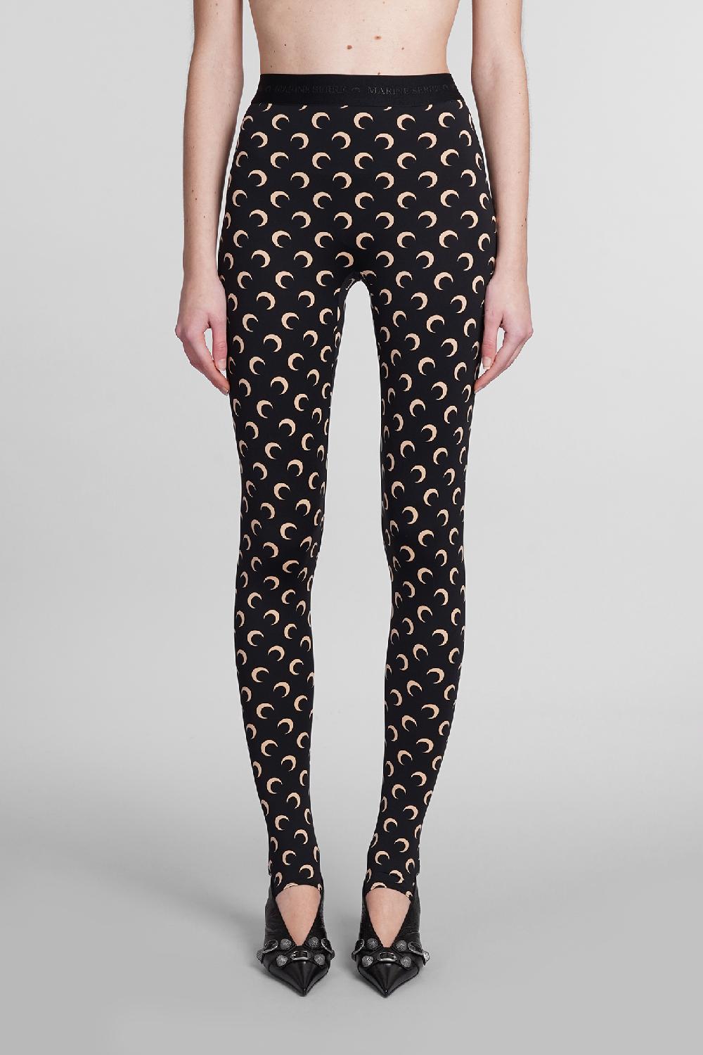 Deliberti Marine Serre Leggings in poliammide nera cod. 383798 - Deliberti The Luxury Shopping