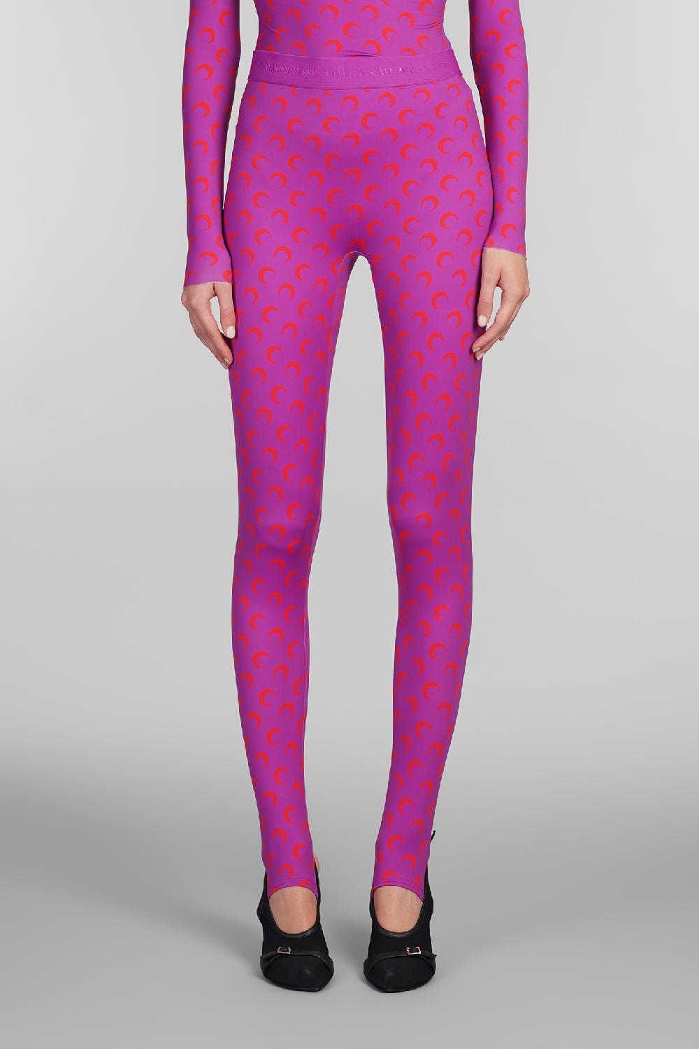 Deliberti Marine Serre Leggings in poliammide viola cod. 404674 - Deliberti The Luxury Shopping