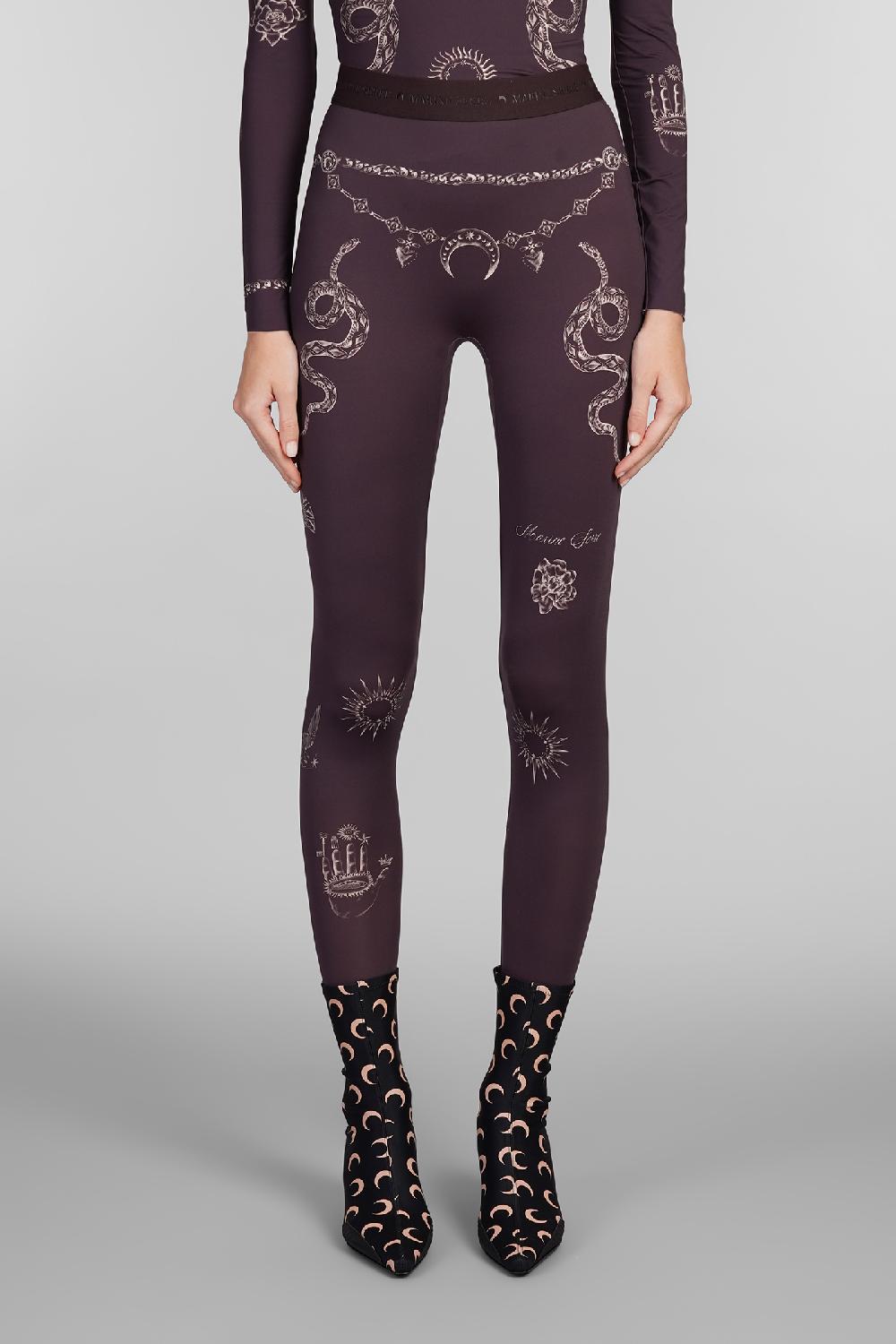 Deliberti Marine Serre Leggings in poliestere marrone cod. 407047 - Deliberti The Luxury Shopping