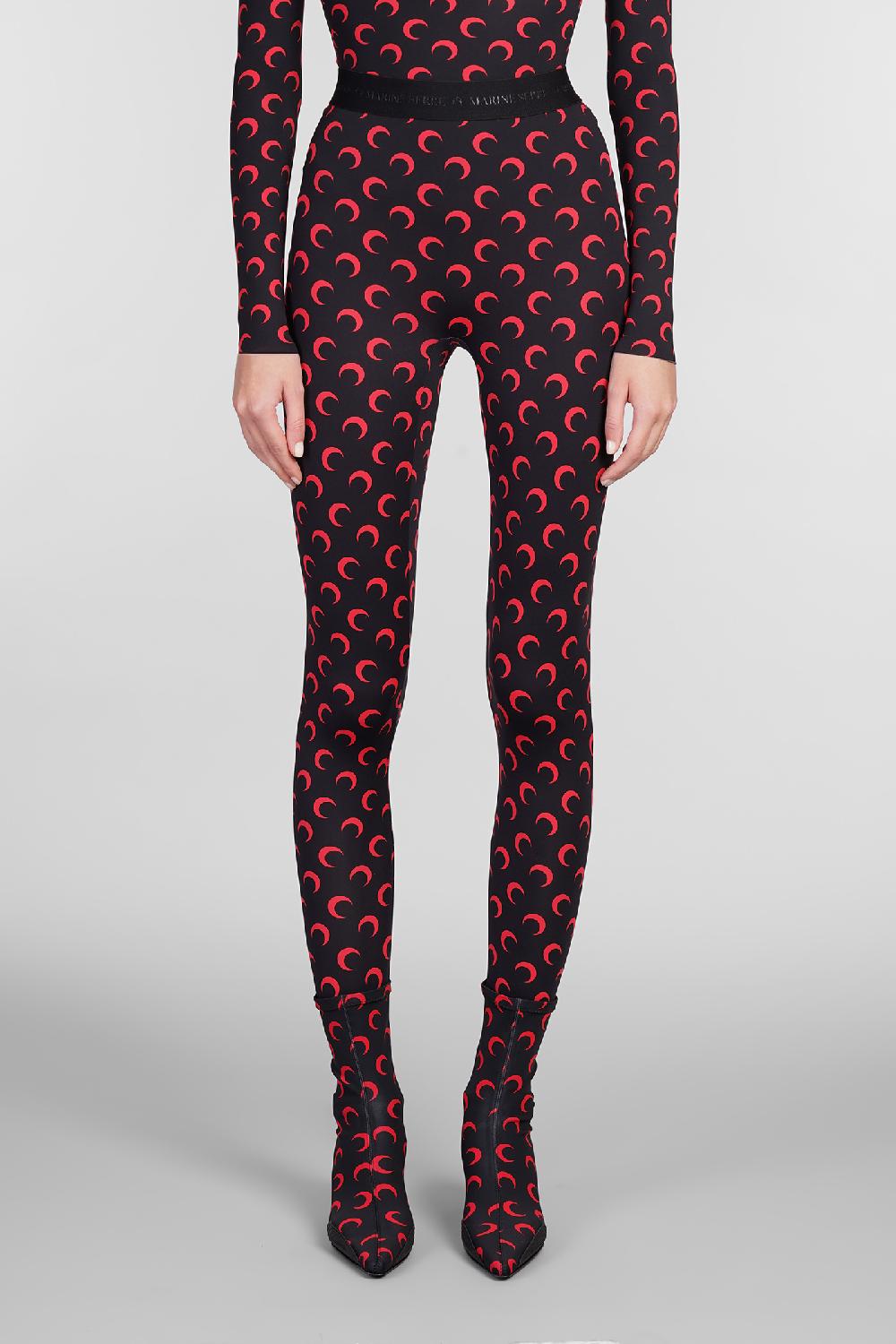 Deliberti Marine Serre Leggings in poliestere nero cod. 407044 - Deliberti The Luxury Shopping