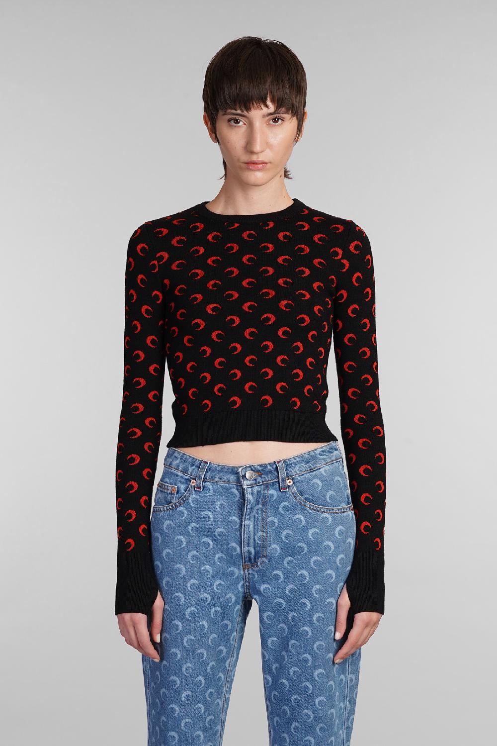 Deliberti Marine Serre Maglia in lana nera cod. 407045 - Deliberti The Luxury Shopping