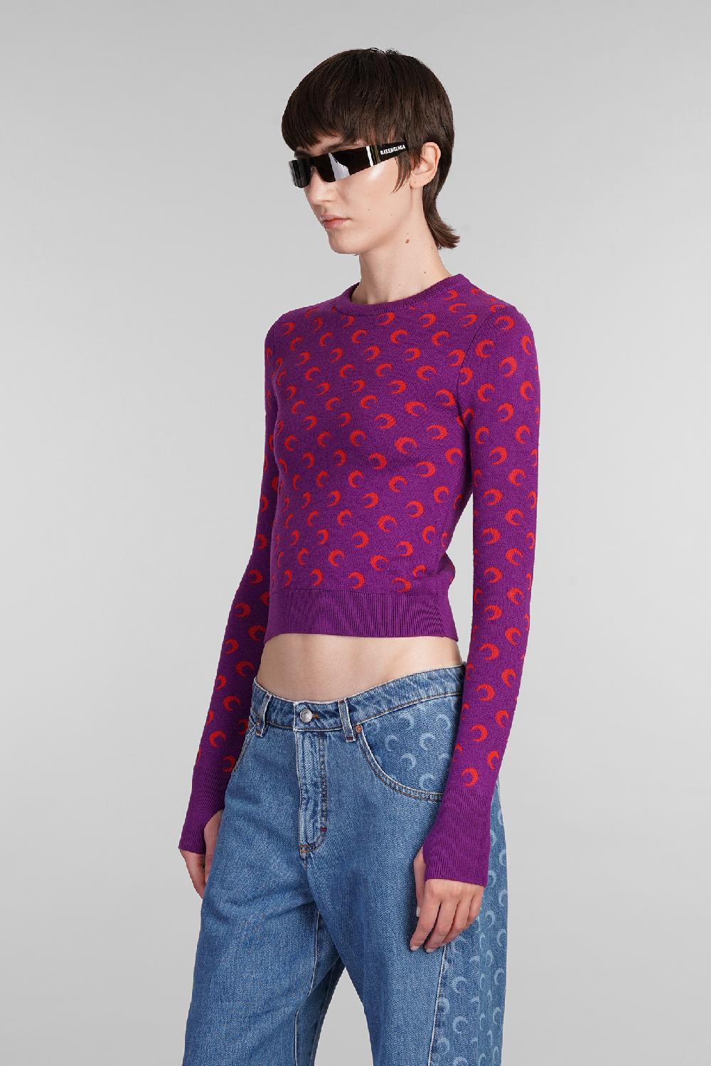 Deliberti Marine Serre Maglia In Lana Viola Cod. 404675 - Deliberti The Luxury Shopping