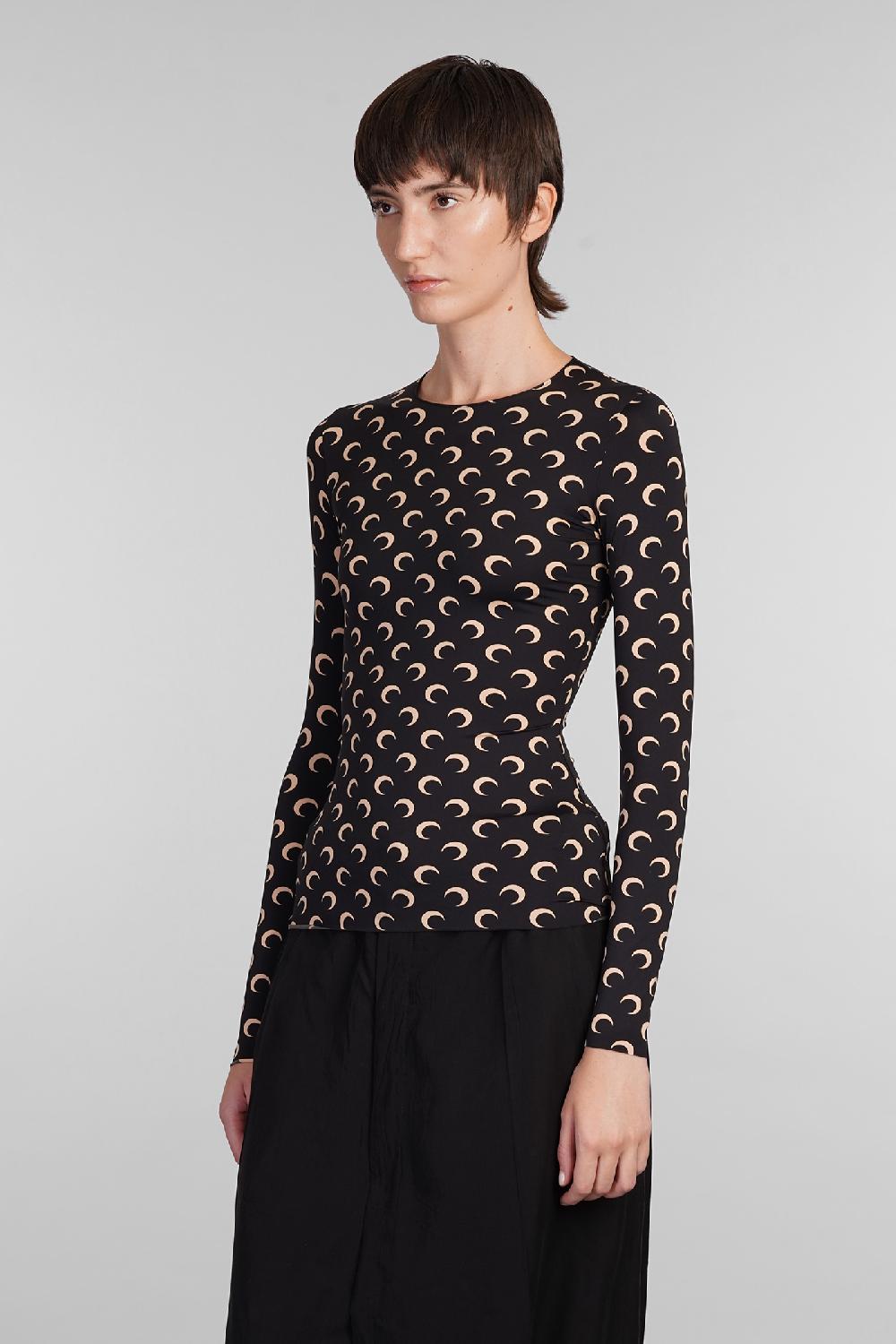 Deliberti Marine Serre Topwear In Poliammide Nera Cod. 398751 - Deliberti The Luxury Shopping