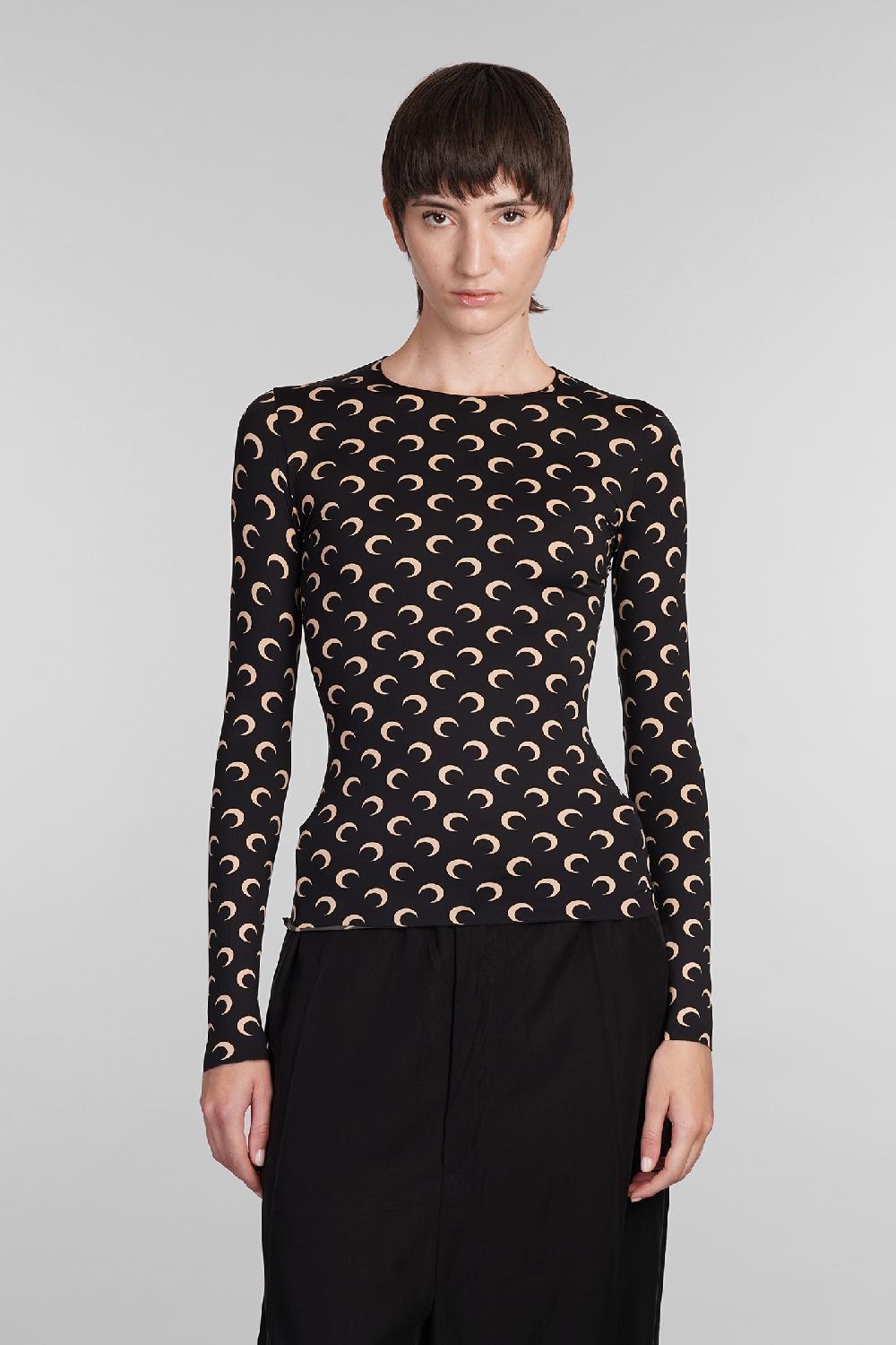 Deliberti Marine Serre Topwear in poliammide nera cod. 398751 - Deliberti The Luxury Shopping