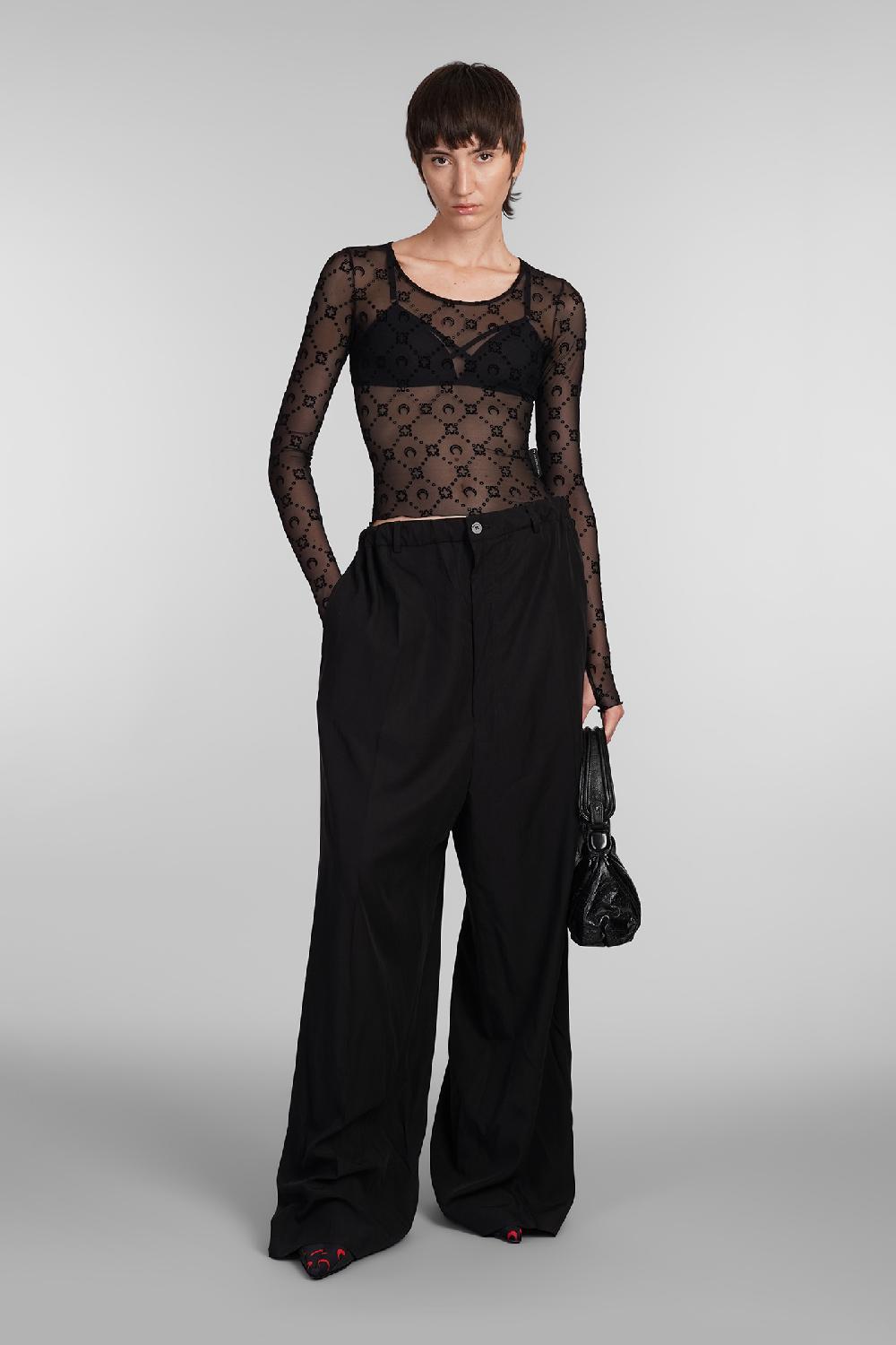 Deliberti Marine Serre Topwear In Poliammide Nera Cod. 404677 - Deliberti The Luxury Shopping