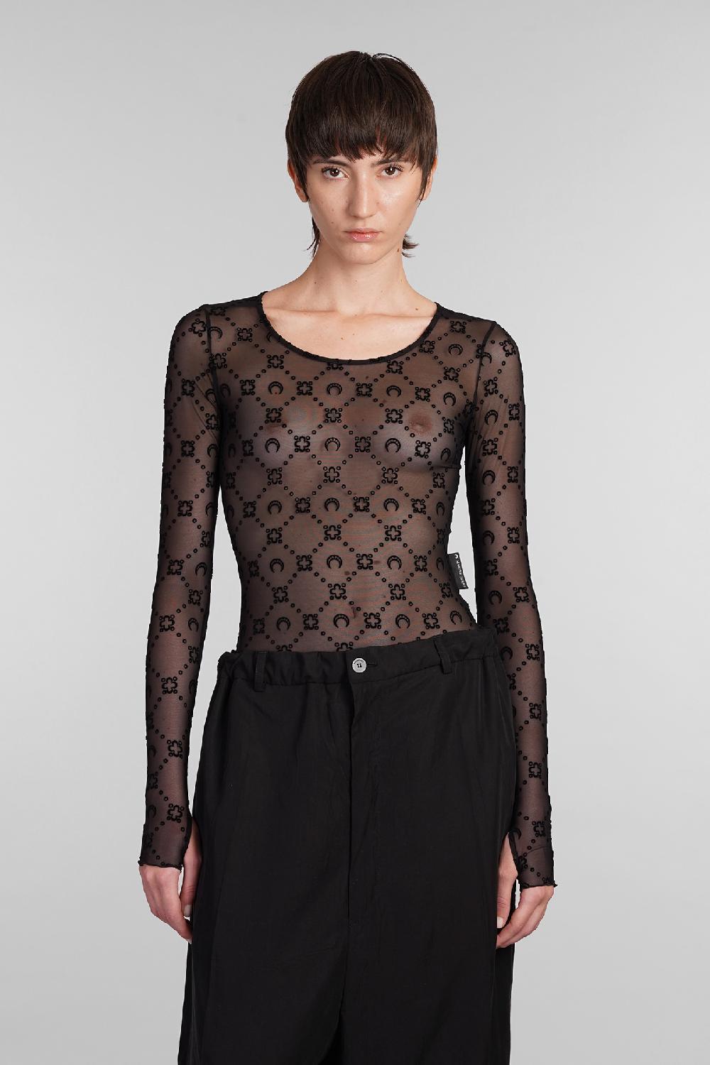 Deliberti Marine Serre Topwear in poliammide nera cod. 404677 - Deliberti The Luxury Shopping