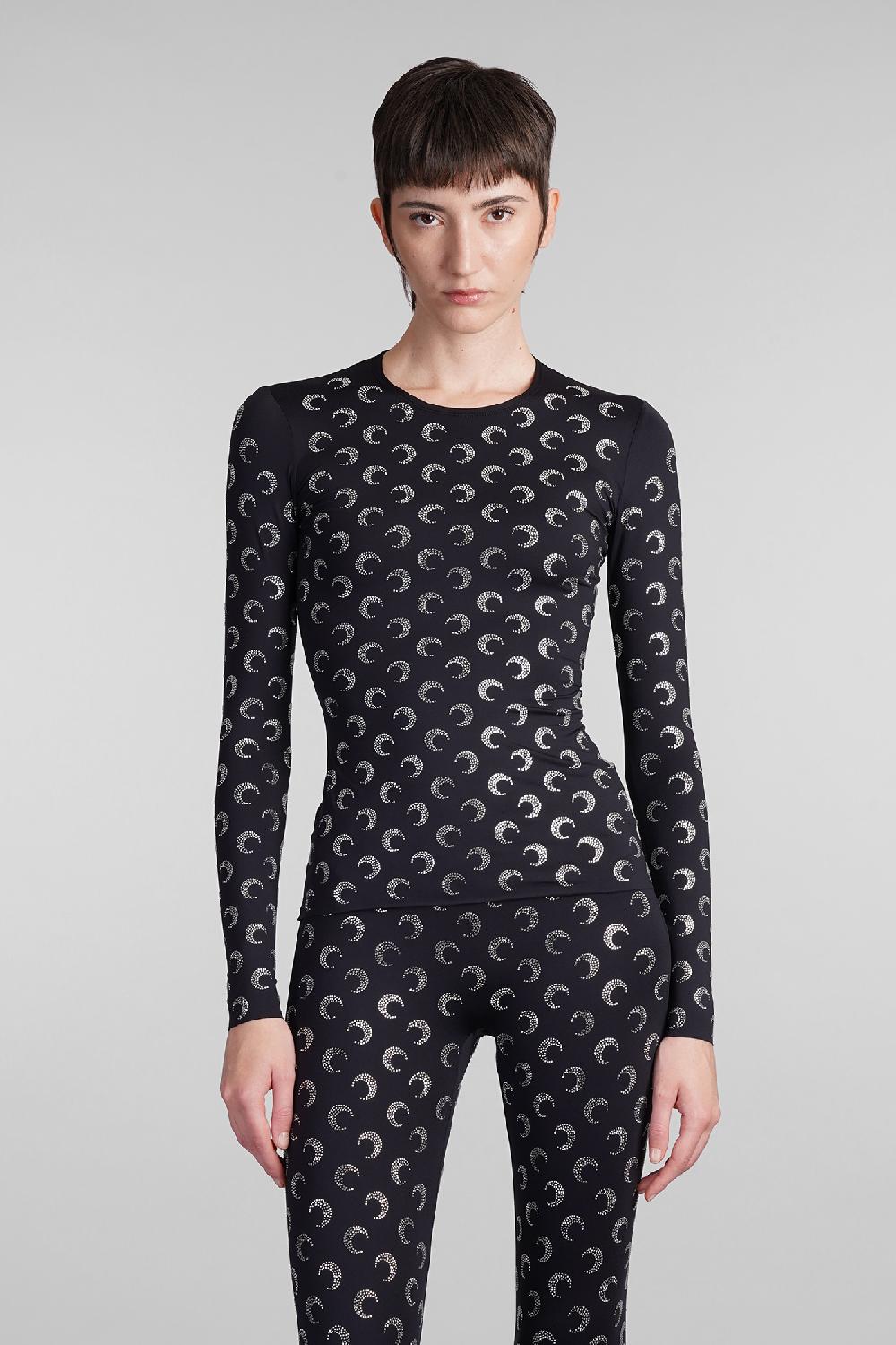 Deliberti Marine Serre Topwear in poliammide nera cod. 409187 - Deliberti The Luxury Shopping