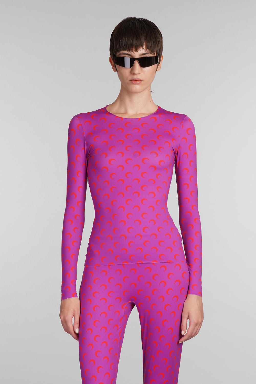 Deliberti Marine Serre Topwear in poliammide viola cod. 404676 - Deliberti The Luxury Shopping