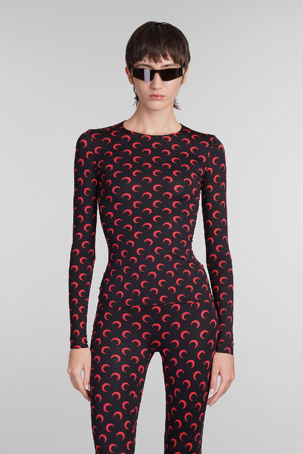 Deliberti Marine Serre Topwear in poliestere nero cod. 407032 - Deliberti The Luxury Shopping