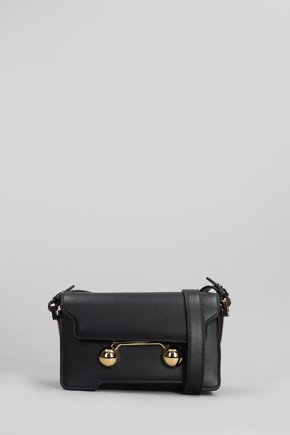 Deliberti Marni Borsa a spalla trunkaroo in pelle nera cod. 406435 - Deliberti The Luxury Shopping