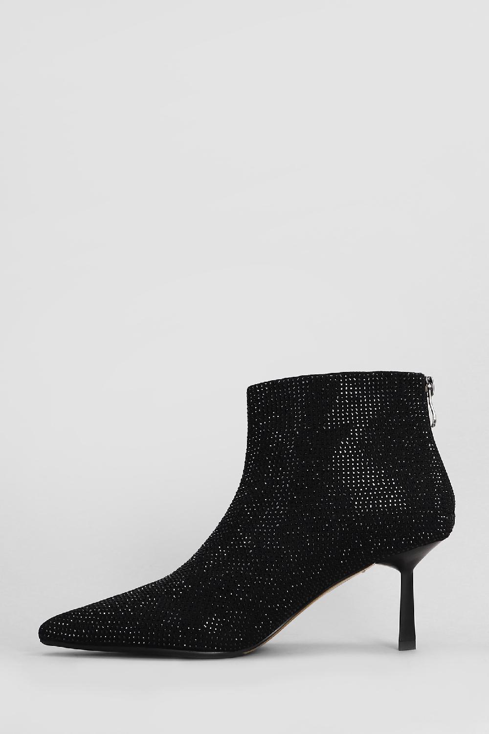 Deliberti Massimo Santini Tronchetti Tacco Alto Paola In Camoscio Nero Cod. 408065 - Deliberti The Luxury Shopping