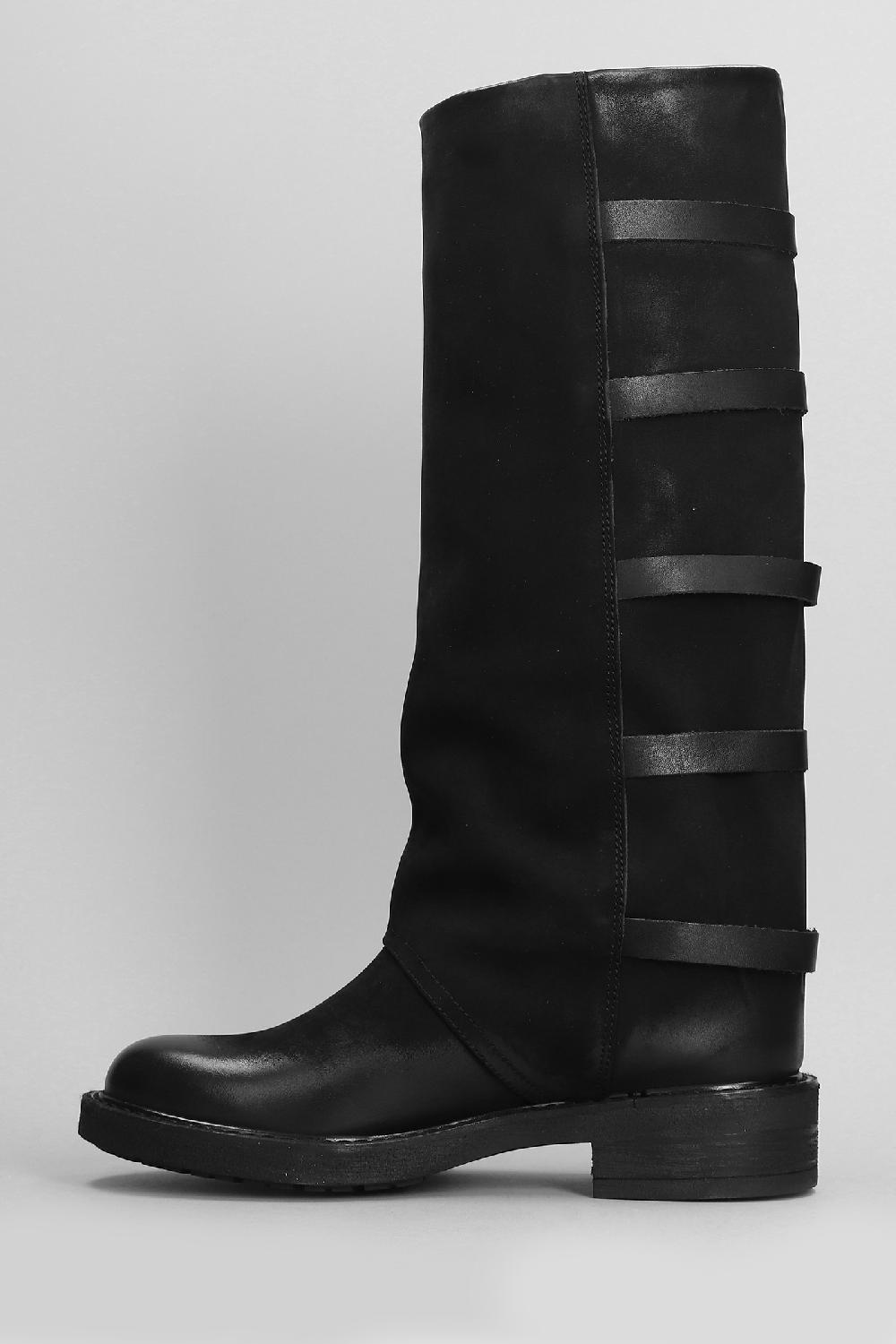 Deliberti Metisse Stivali Tacco Basso In Nabuk Nero Cod. 403172 - Deliberti The Luxury Shopping