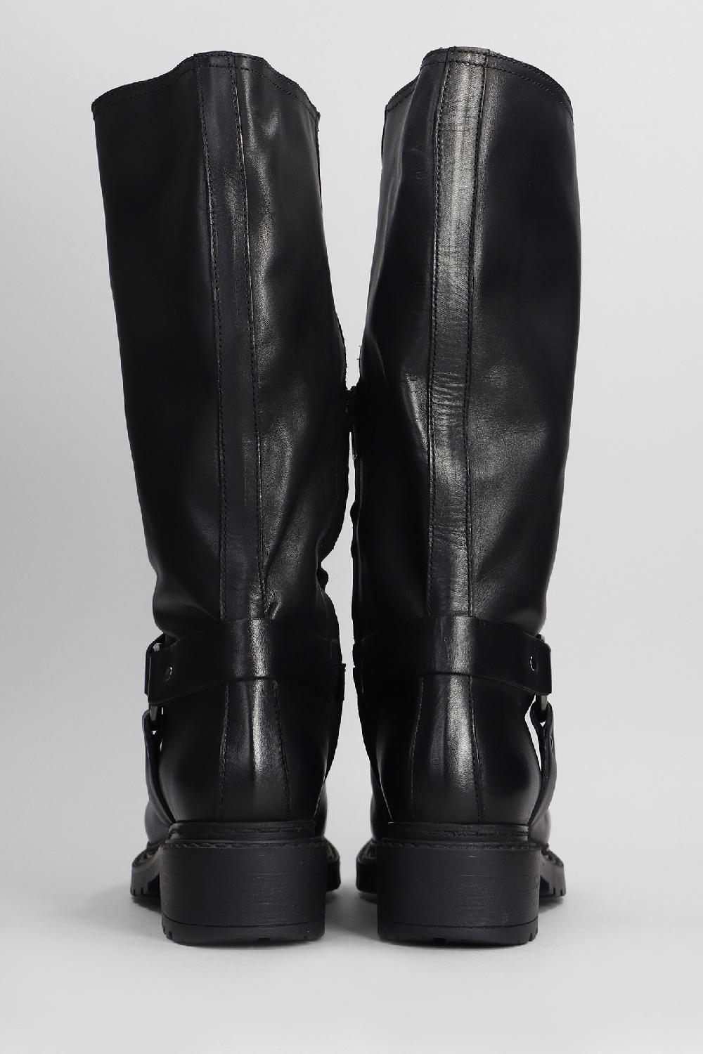 Deliberti Metisse Stivali Tacco Basso In Pelle Nera Cod. 403177 - Deliberti The Luxury Shopping