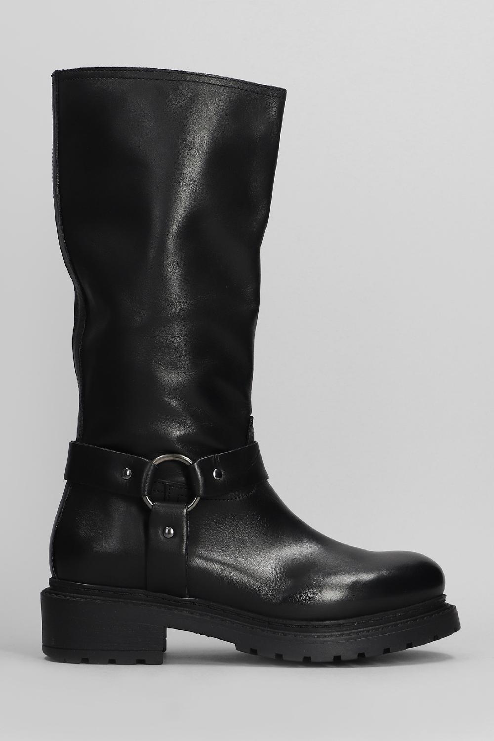 Deliberti Metisse Stivali tacco basso in pelle nera cod. 403177 - Deliberti The Luxury Shopping