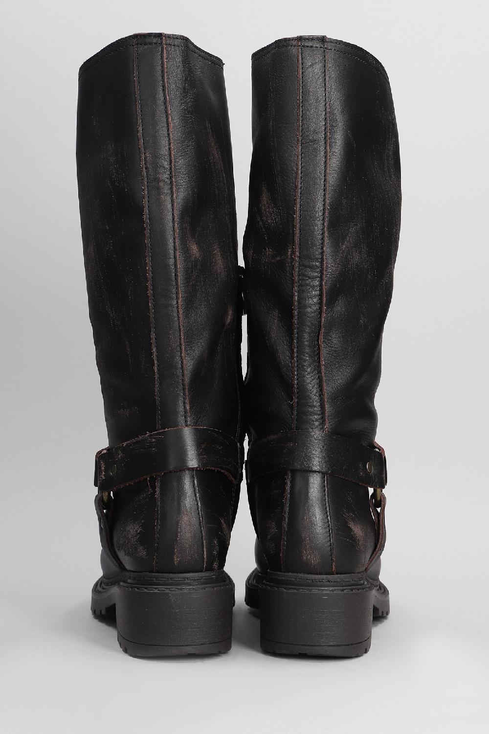 Deliberti Metisse Stivali Tacco Basso In Pelle Testa Di Moro Cod. 403176 - Deliberti The Luxury Shopping