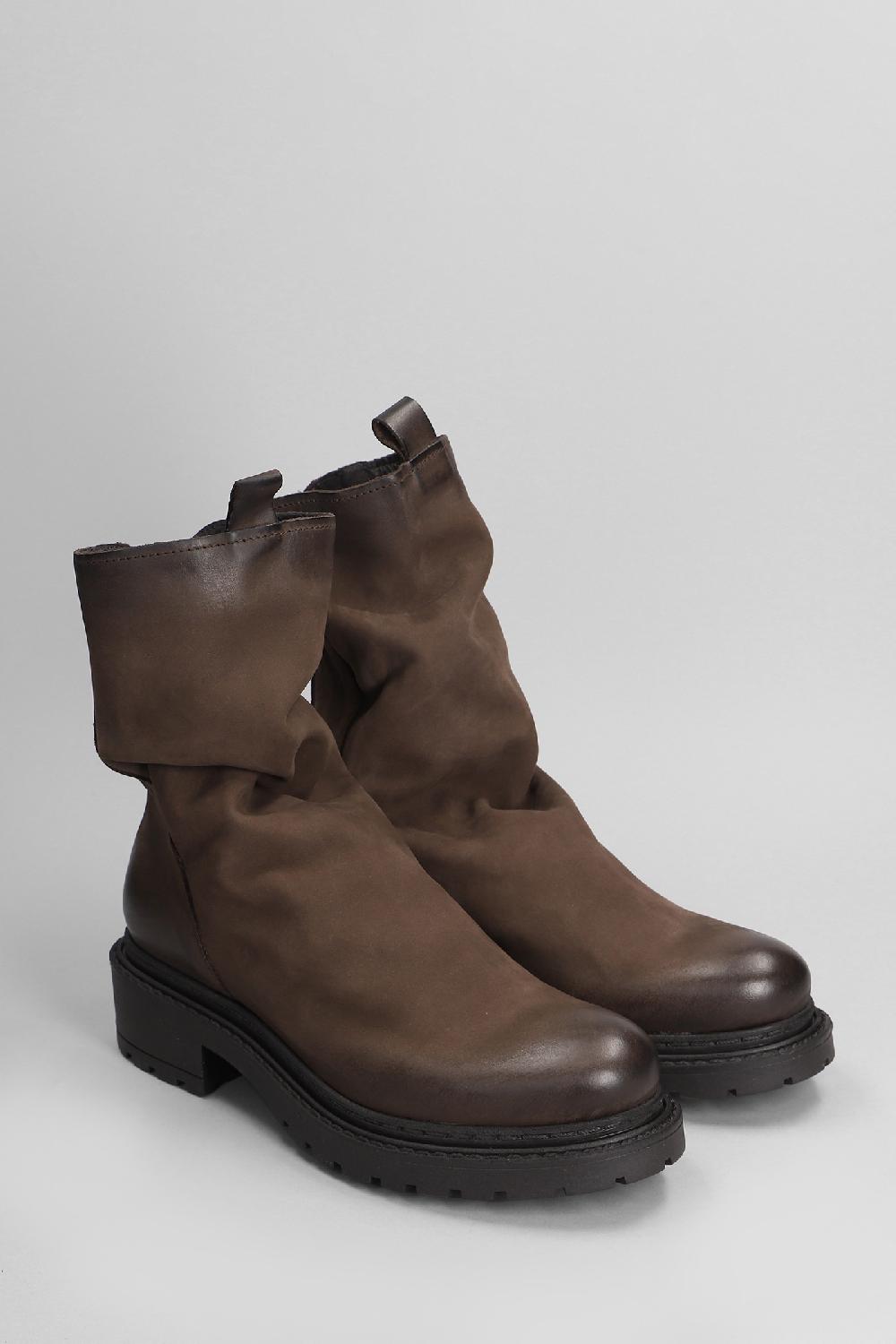 Deliberti Metisse Tronchetti Tacco Basso In Nabuk Testa Di Moro Cod. 403174 - Deliberti The Luxury Shopping