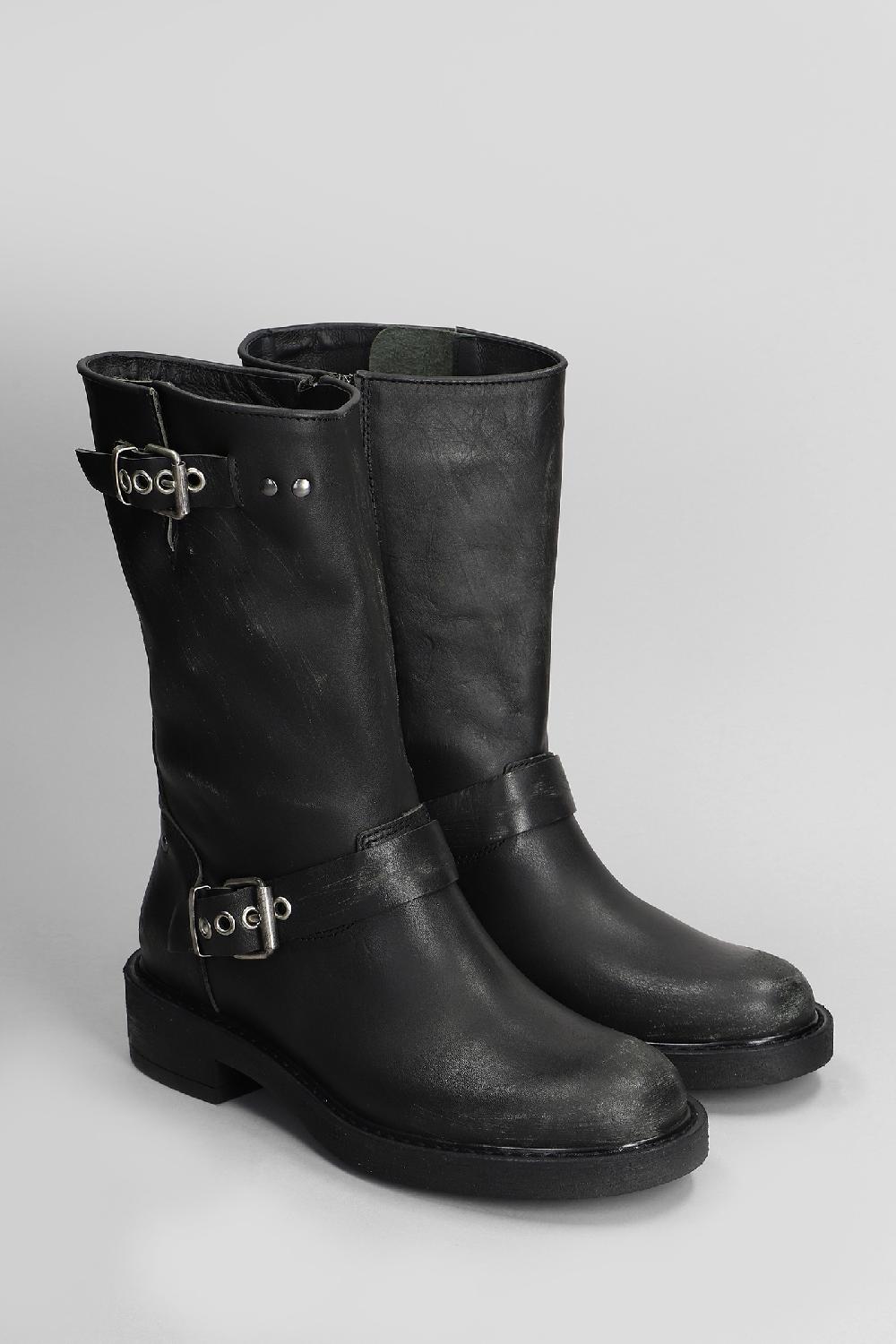 Deliberti Metisse Tronchetti Tacco Basso In Pelle Nera Cod. 409244 - Deliberti The Luxury Shopping