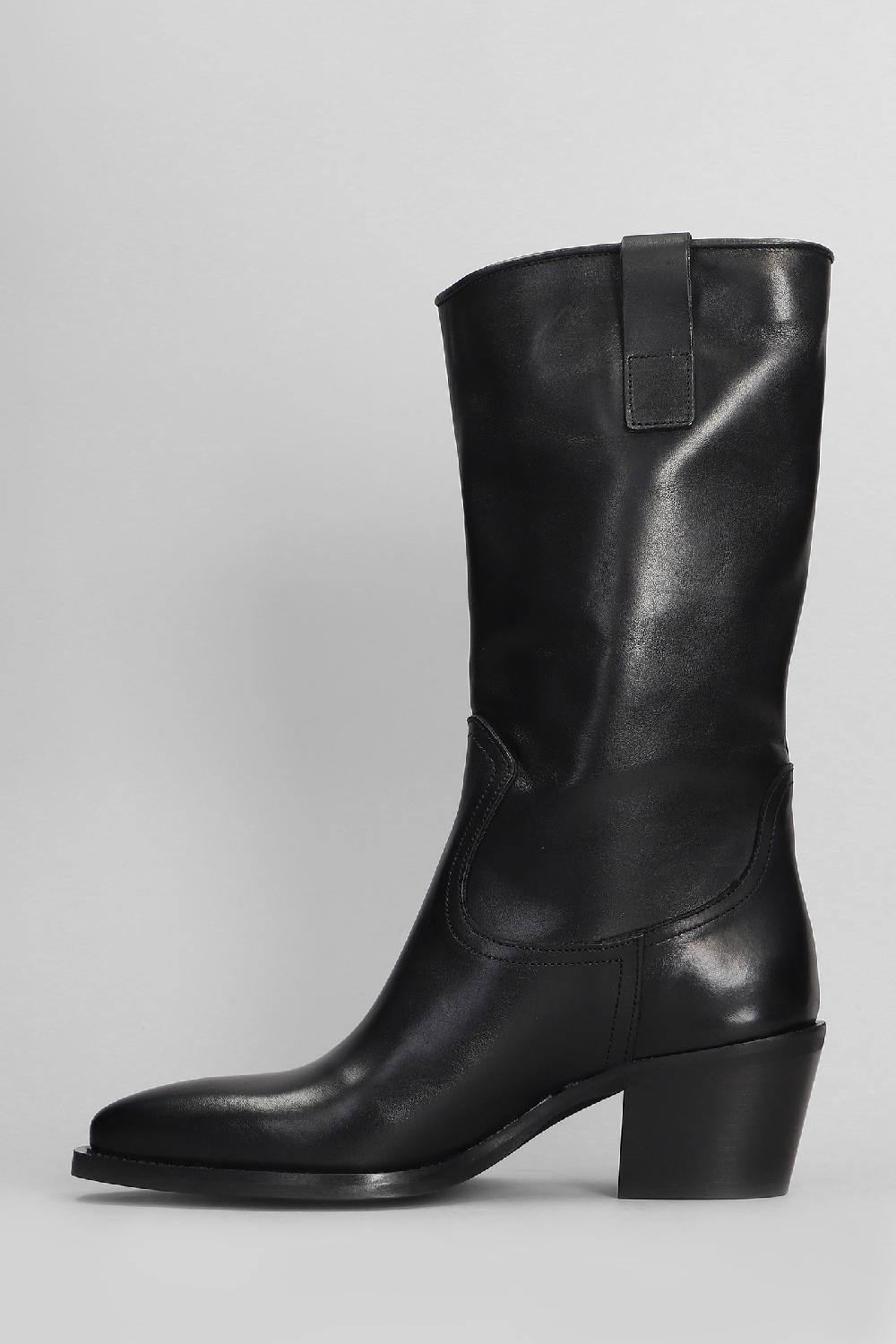Deliberti Metisse Tronchetti Texani In Pelle Nera Cod. 407426 - Deliberti The Luxury Shopping