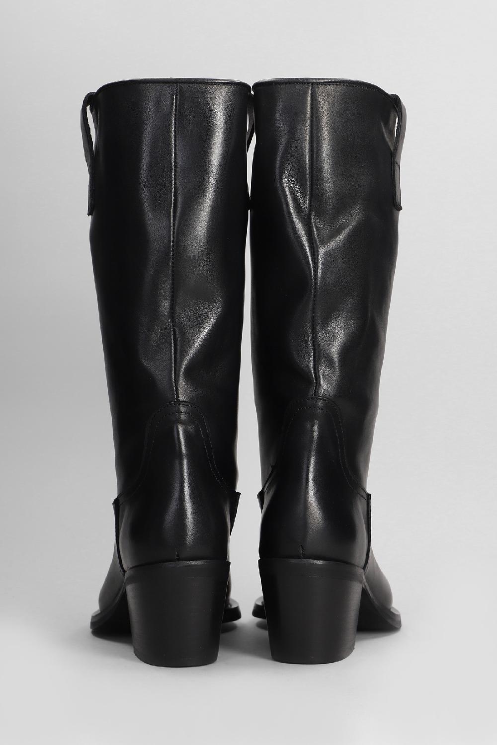 Deliberti Metisse Tronchetti Texani In Pelle Nera Cod. 407426 - Deliberti The Luxury Shopping